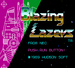 Blazing Lazers title screen for TurboGrafx-16